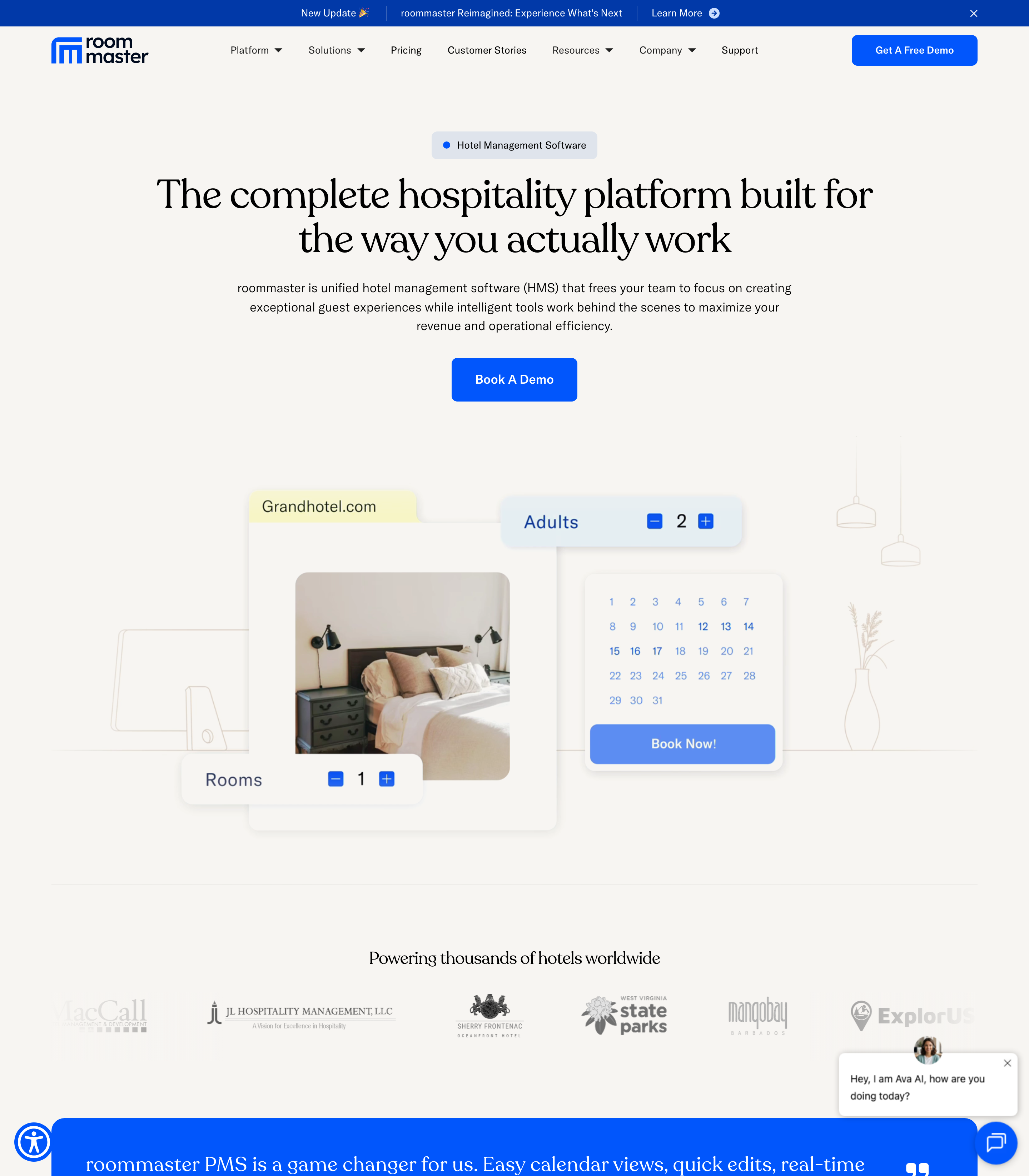 RoomMaster web design inspiration - Minimal SaaS UI layout