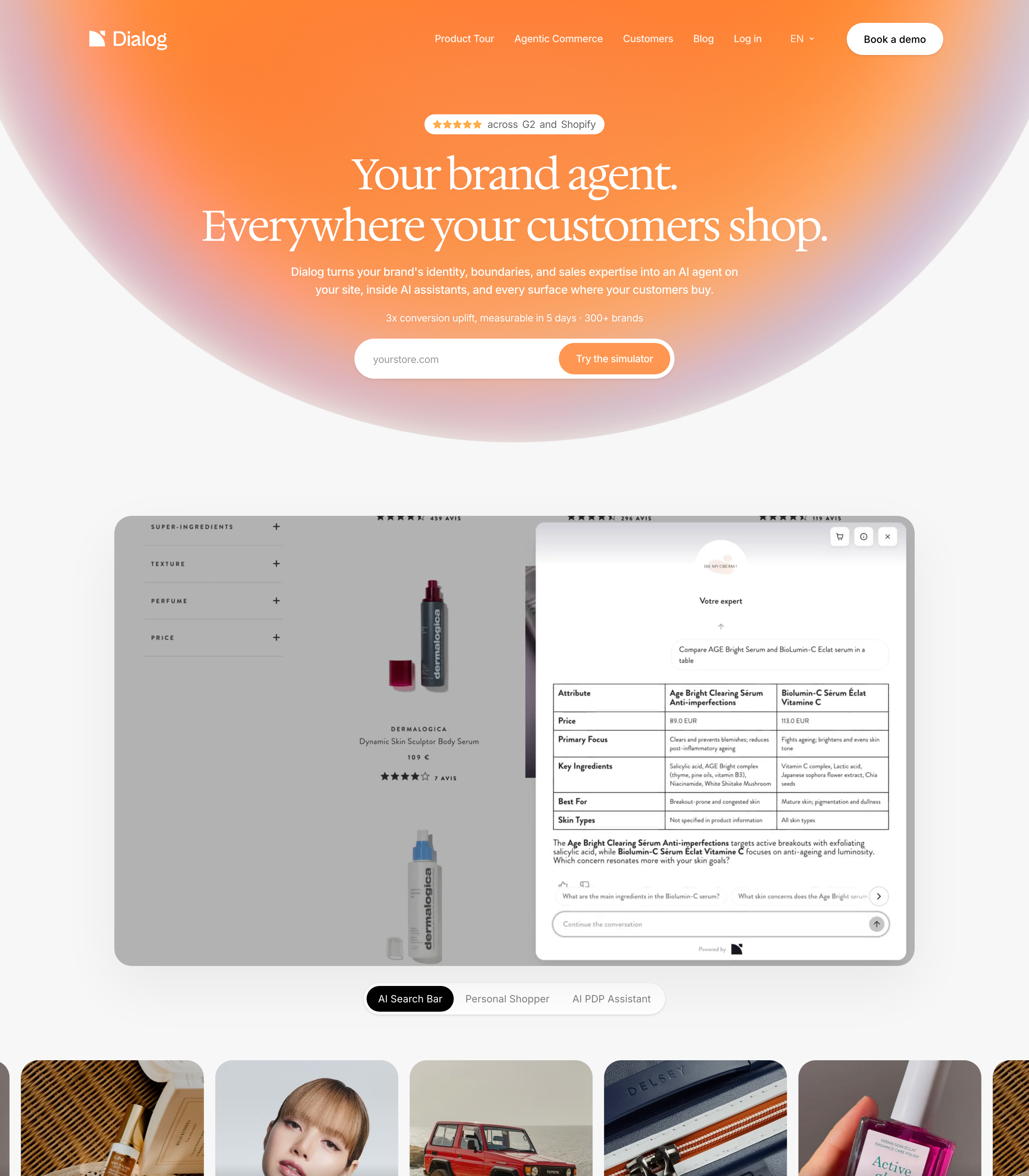 Dialog web design inspiration - Minimal AI UI layout