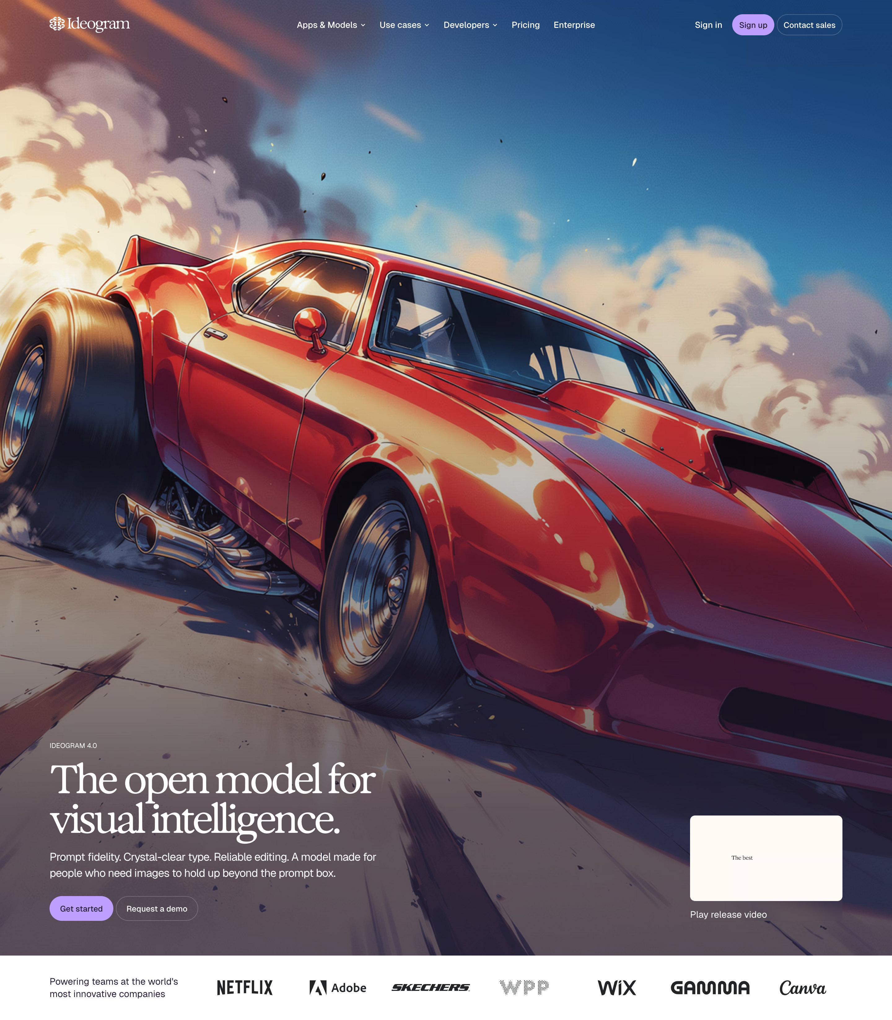 Ideogram web design inspiration - Minimal AI UI layout