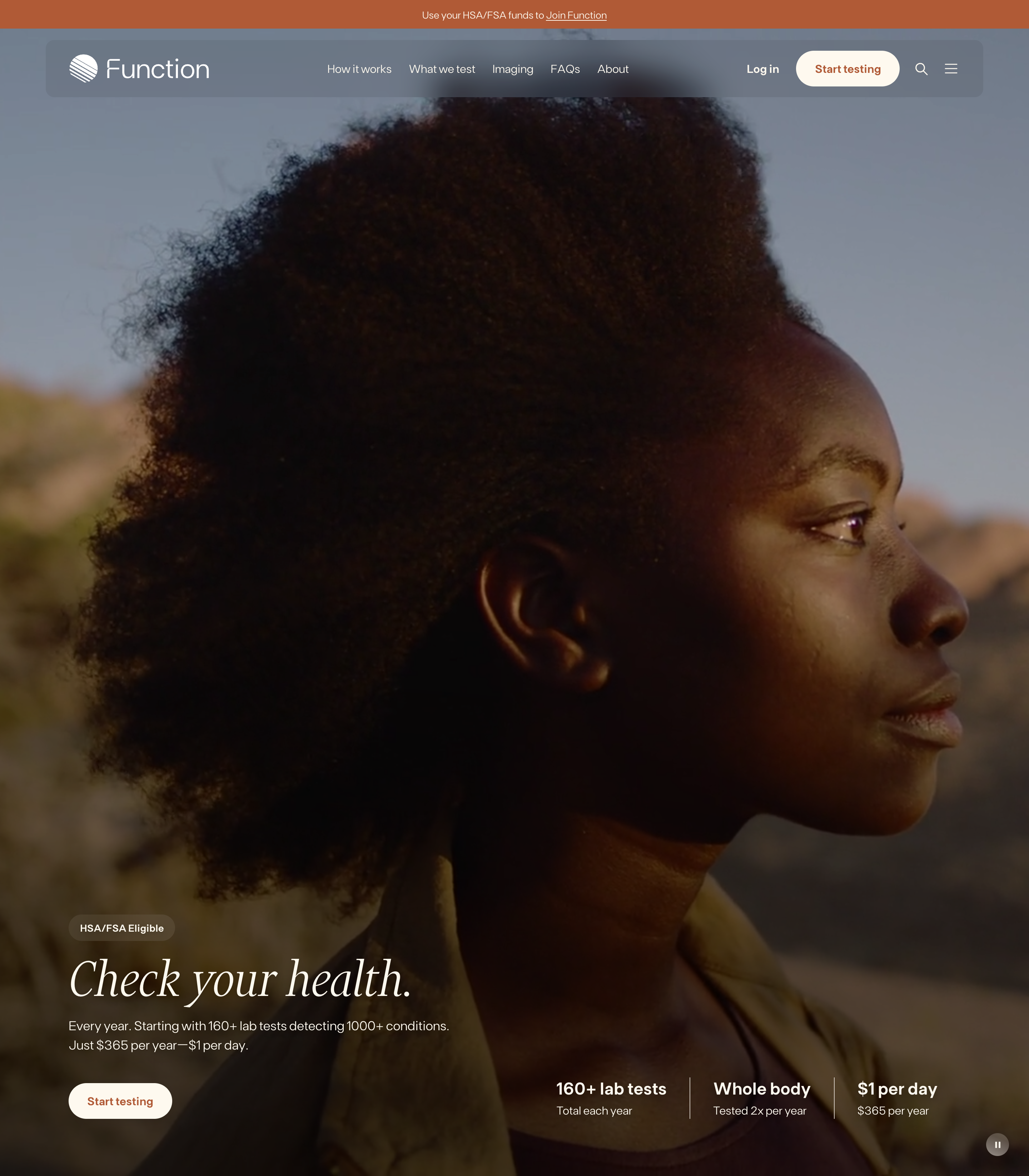 Function Health web design inspiration - Dark Healthcare UI layout