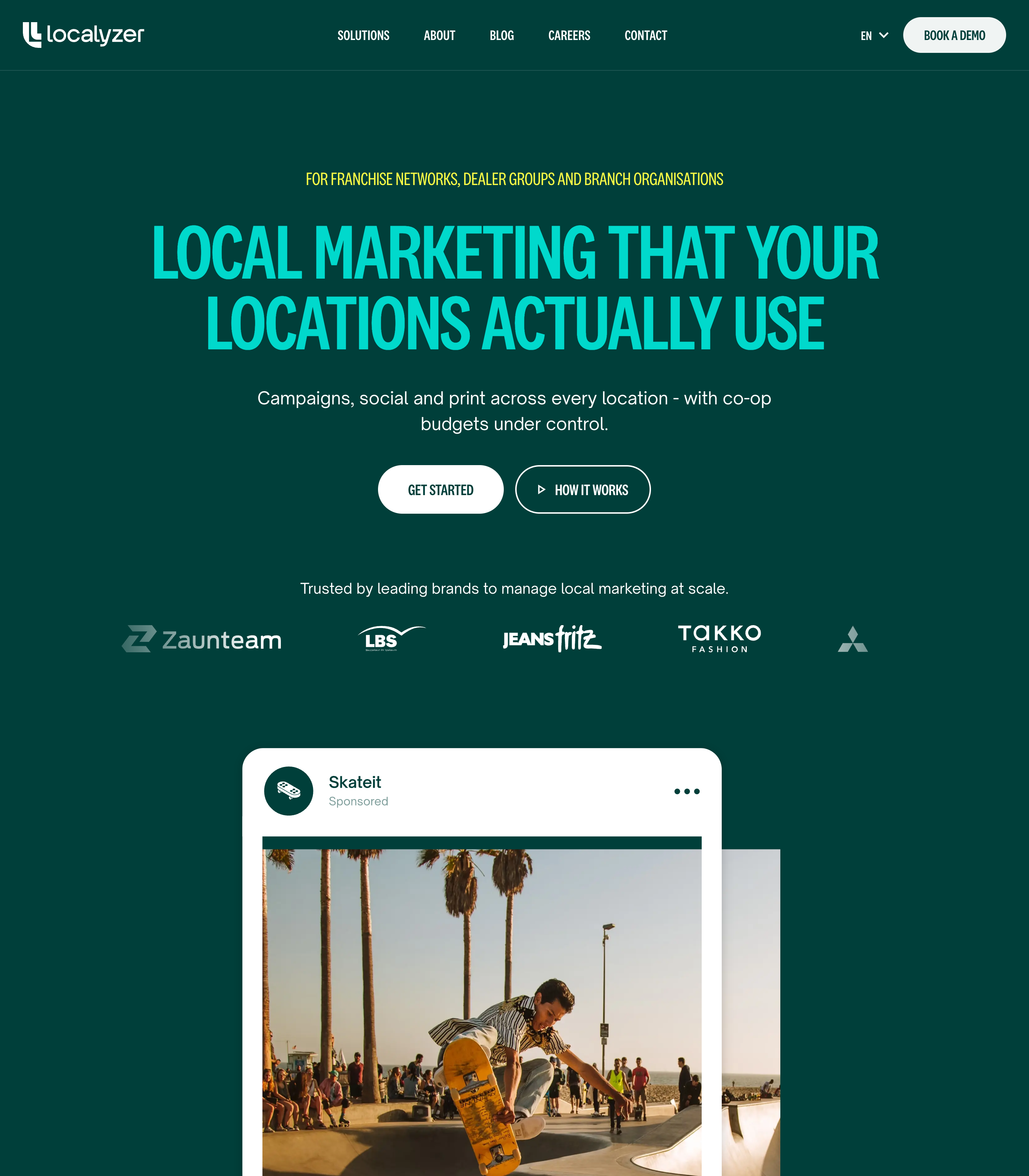 Localyzer web design inspiration - Dark Marketing UI layout