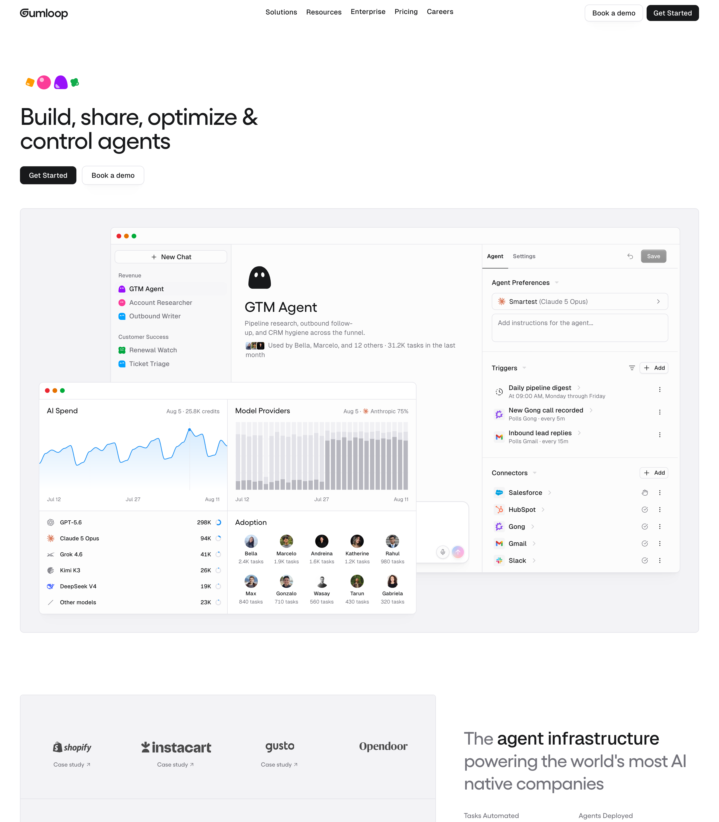 Gumloop web design inspiration - Minimal AI UI layout