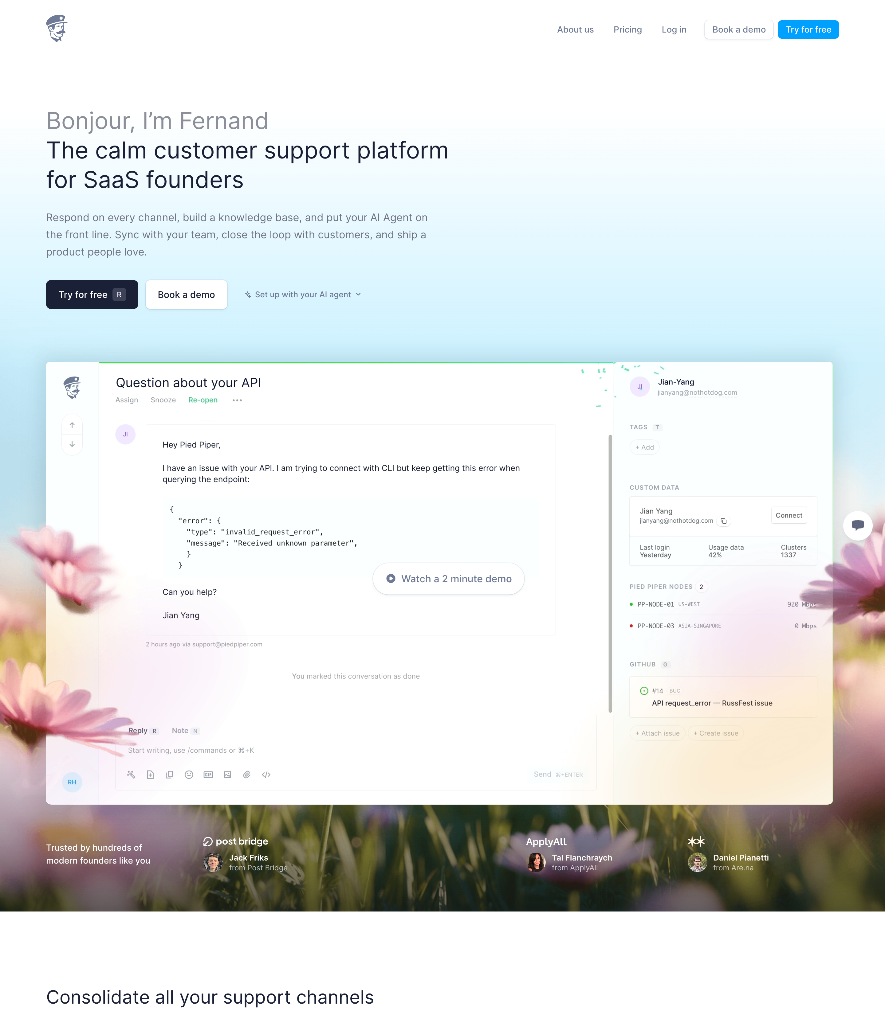 Fernand web design inspiration - Minimal SaaS UI layout