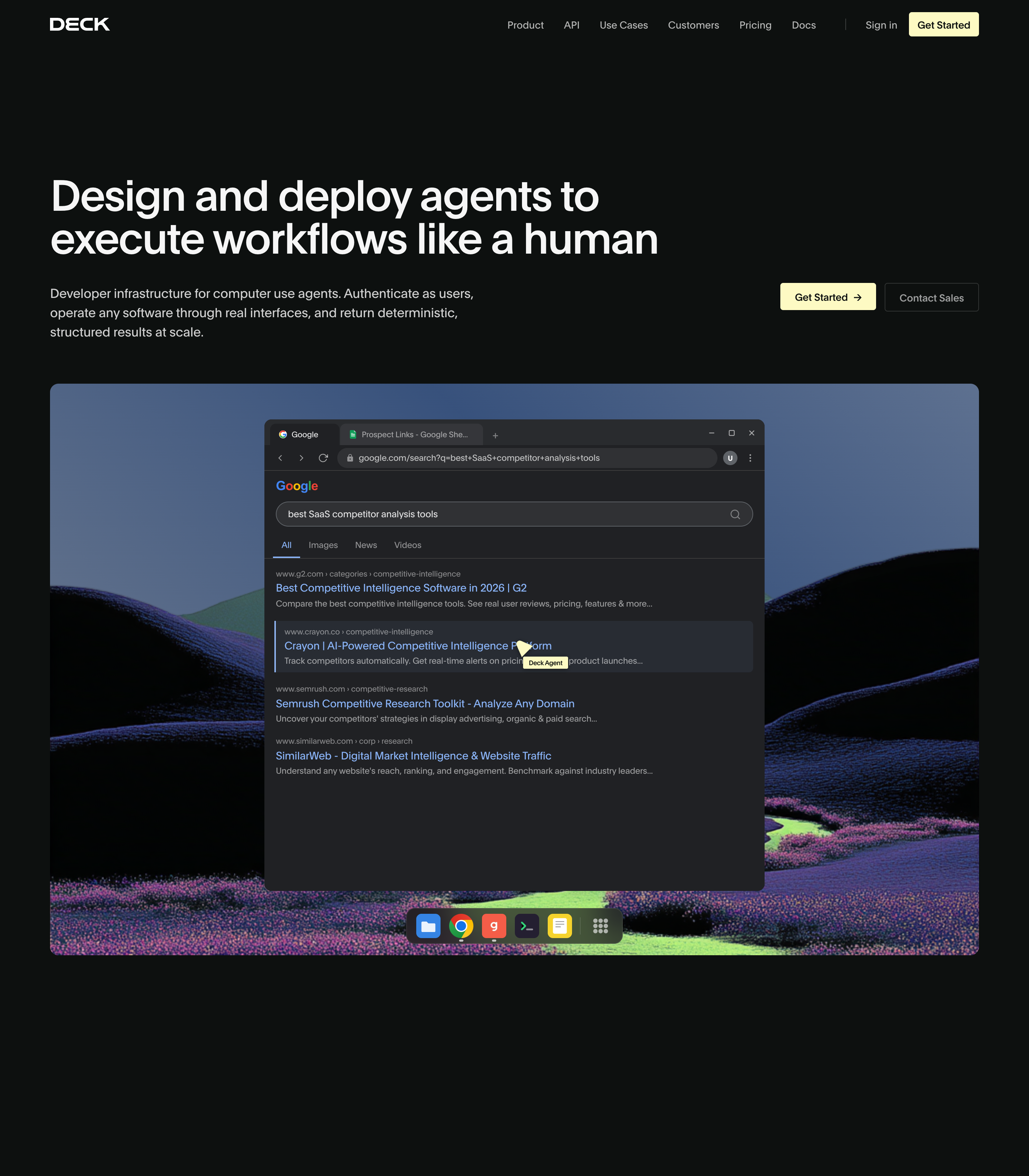 Deck web design inspiration - Dark Developer Tools UI layout