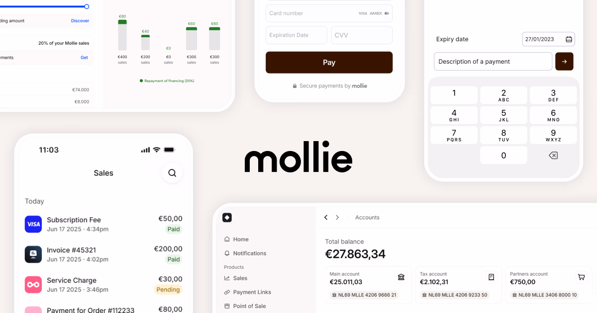 Mollie Open Graph image preview (1200x630) - Fintech social card inspiration