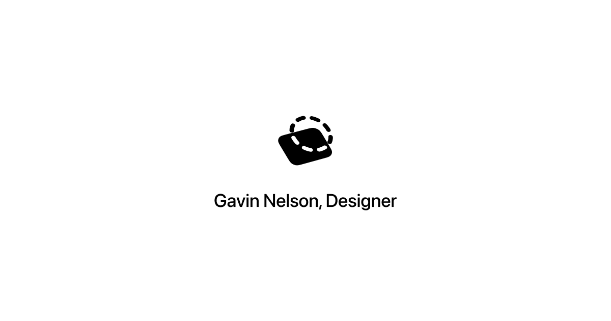 Gavin Nelson, Designer Open Graph image preview (1200x630) - Design social card inspiration