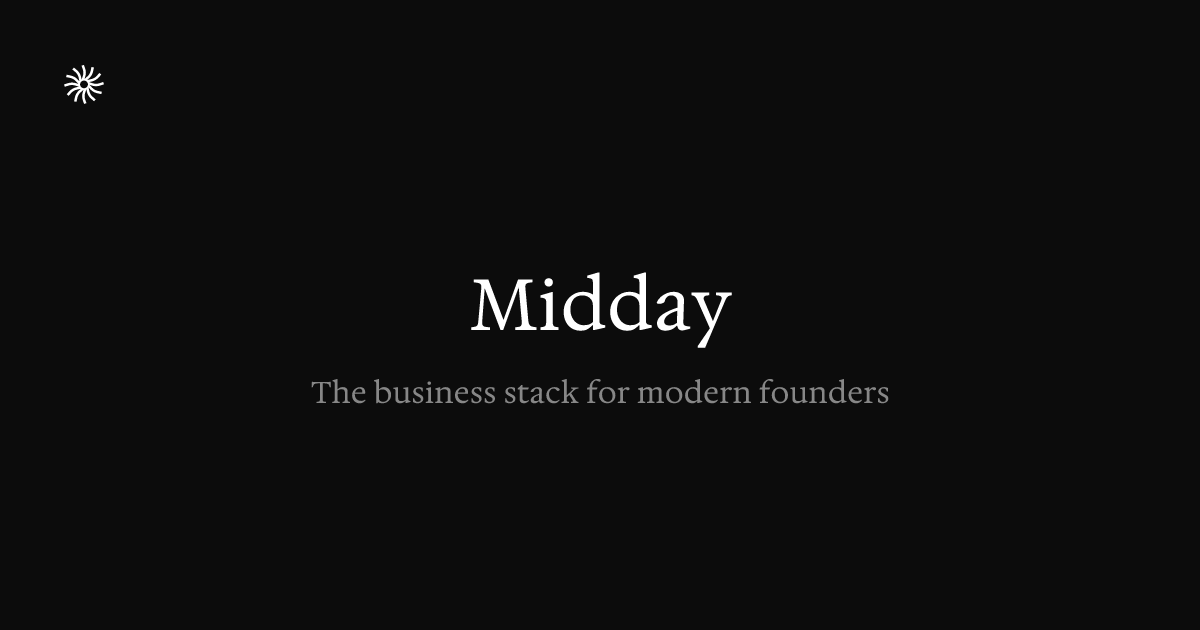 Midday Open Graph image preview (1200x630) - Fintech social card inspiration