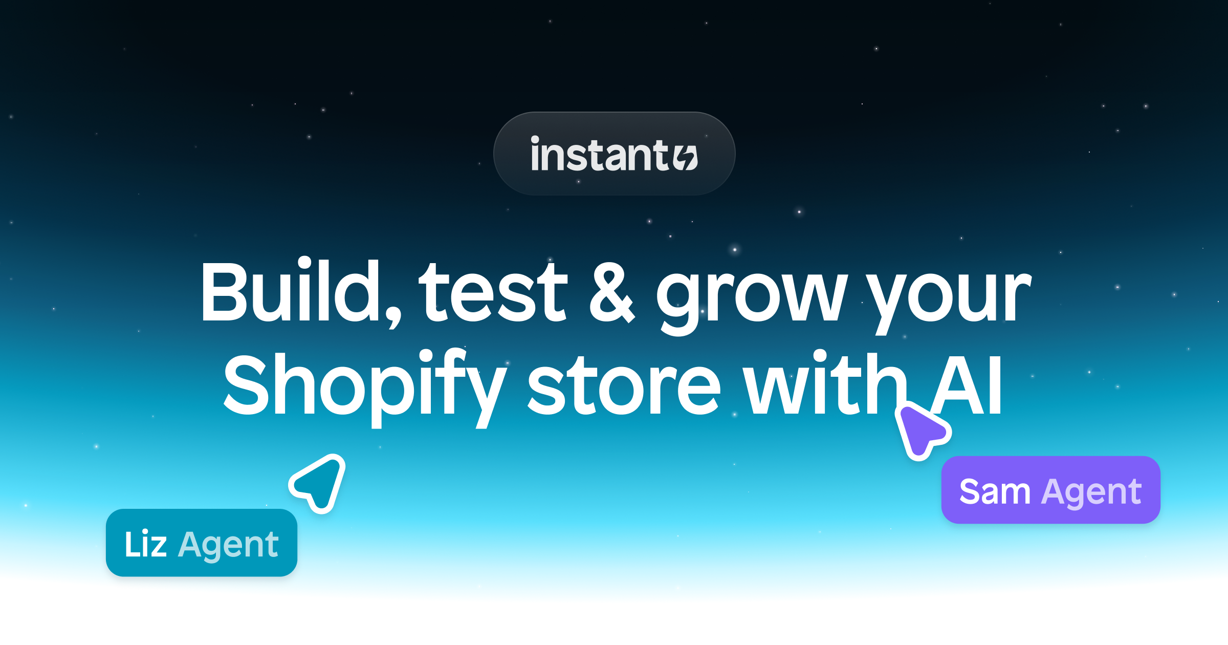Instant AI Shopify Store Builder Open Graph image preview (1200x630) - E-commerce social card inspiration