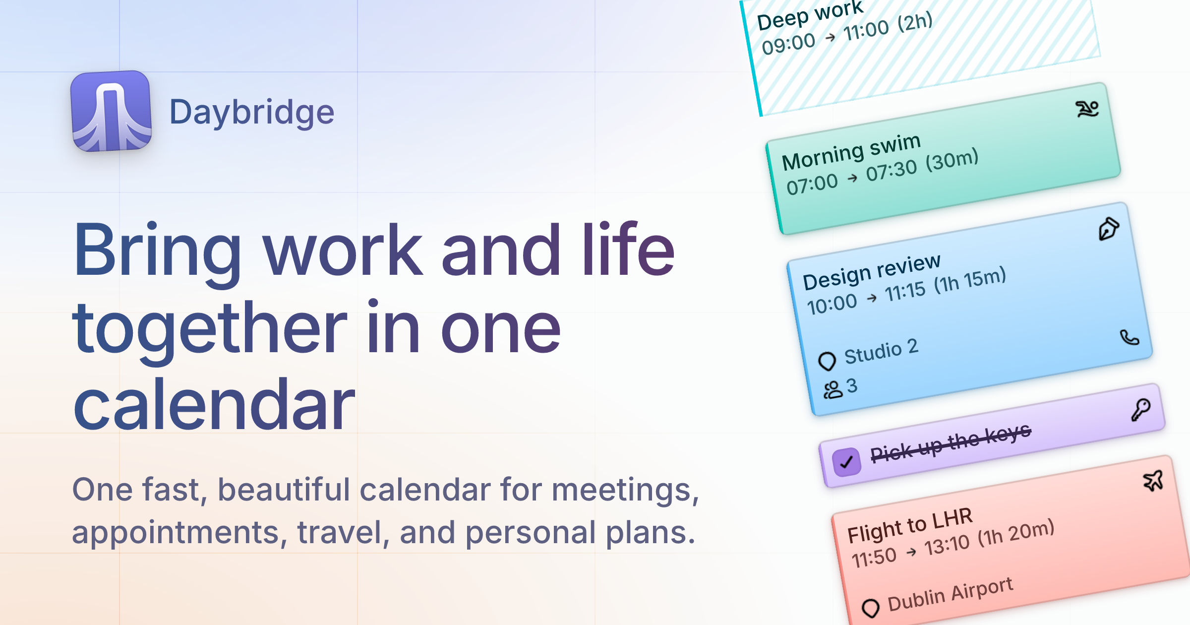 Bring work and life together in one cale Open Graph social preview design