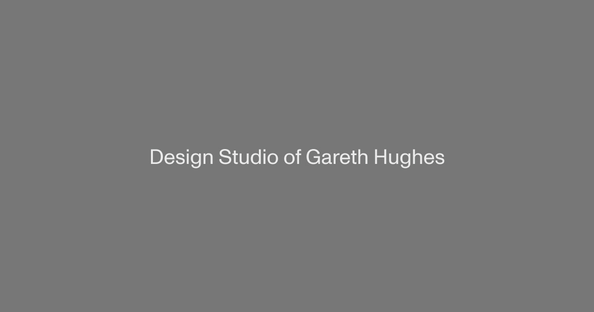 Design Studio of Gareth Hughes Open Graph image preview (1200x630) - Marketing social card inspiration
