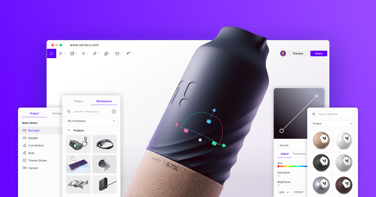 Vectary Open Graph image preview (1200x630) - SaaS social card inspiration